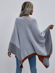 Colour block poncho/shawl