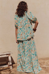 Goldie maxi skirt, Lagoon