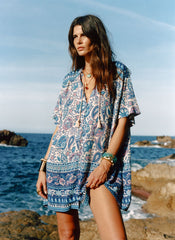 Marmont Flutter Sleeve Tunic Dress, Lapis