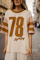 Homecoming oversized biker tee
