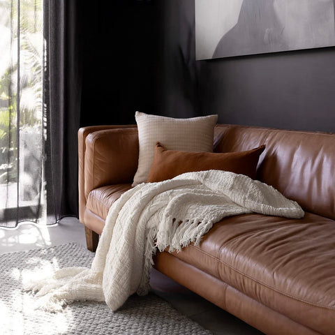 Linen cushion in Hazel