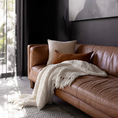 Linen cushion in Hazel