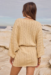 The Moss knit mini dress, gold