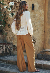 London Pleated Pants - Tan