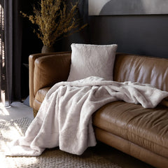 Frida Faux Fur Throw in Snow
