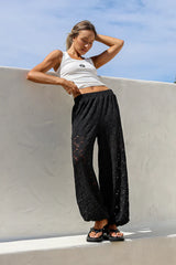 Lace harem pants in black