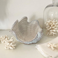 Ceramic glazed shell dish, medium