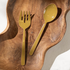 Enamelled salad servers