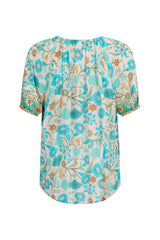 Goldie short sleeve blouse, Lagoon