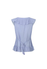 Fleur Frill sleeveless blouse Lagoon