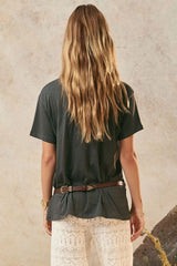Elysian biker tee, charcoal
