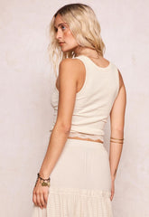 Zoe singlet top, vintage cream