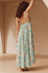 Goldie strappy dress, Lagoon