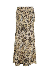 Snow Leopard bias cut maxi skirt