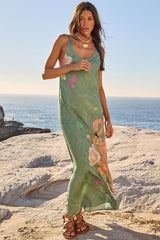Floridian bias dress, sage