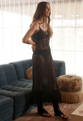 Serpent lace maxi skirt