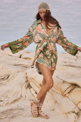 Floridian shirt dress, sage