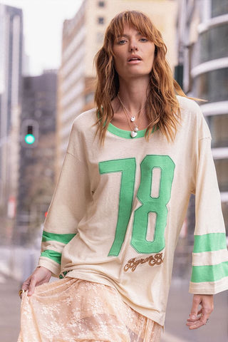 Homecoming long sleeve oversized biker tee