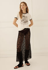 Serpent lace maxi skirt