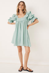 Mae Linen Mini dress, Seafoam